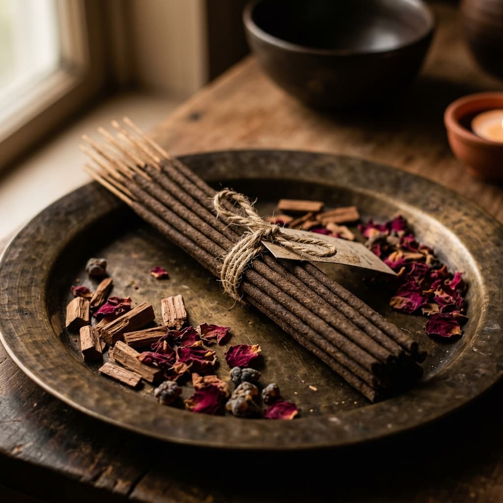 Handrolled sandalwood agarbatti — charcoal free, chemical free, pure devotion 🌿