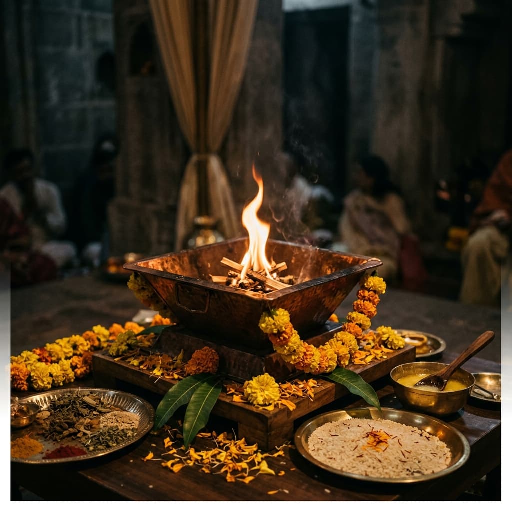 Sacred Agnihotra Havan fire ritual